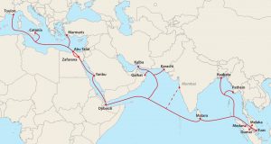 mapa de ruta shiping KSA